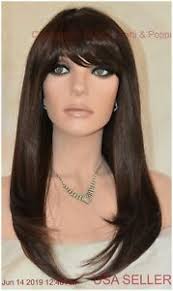 Details About Long Straight Style With Fringe Bangs Fs4 30 Brown With Highlights 1367