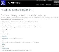 does united airlines accept gift cards