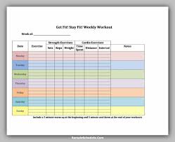 free workout schedule template excel
