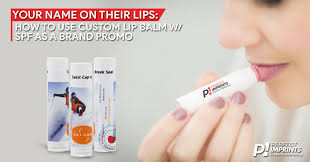 custom lip balm w spf as a brand promo
