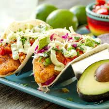fish tacos and avocado crema slender