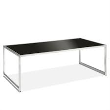 Black Glass And Chrome Coffee Table On
