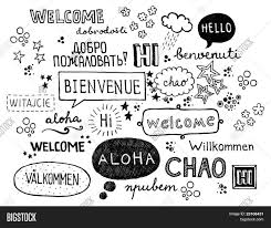 word welcome written image photo trial bigstock word welcome written in different languages