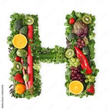 fruit and vegetable alphabet letter h