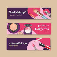 banner template with makeup concept