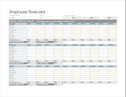 Employee Timecard Daily Weekly Monthly And Yearly