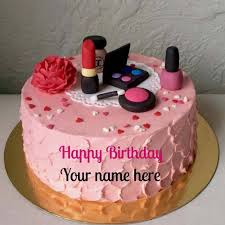 makeup kit birthday wishes cake with