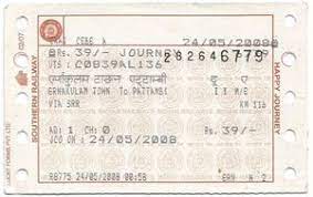 single ticket southern railway india