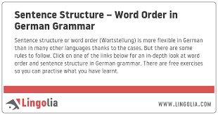 Sentence Structure Word Order In German Grammar