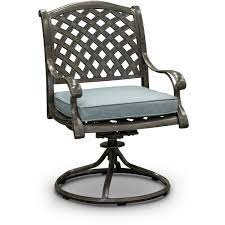 gray metal swivel rocking patio chair