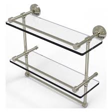 Double Glass Shelf With Towel Bar