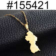 anniyo guyana map city pendant necklace