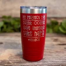 A stethoscope is an essential part of the vet techs equipment. My Perfect Day Vettech Engraved Vet Tech Gift Vet Tech Mug Vet Graduation Gift Mug 3c Etching Ltd