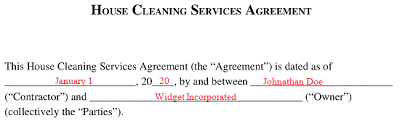 cleaning service contract residential