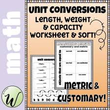 Customary And Metric Unit Conversions