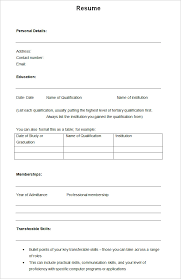 Free Blank Resume Form Magdalene Project Org