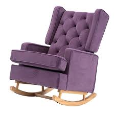 purple retro polyester upholstery comfortable rocking chair