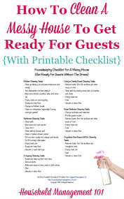 Housekeeping Checklist For A Messy House Get Ready For