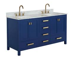 From minimalist designs to industrial elements, you're sure to find something you love. Design Element V01 60 Blu Valentino 60 Pre Assembled Double Bathroom Vanity Set In Blue Comes With Marble Countertop And Porcelain Sink Amazon Com