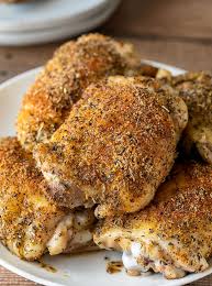 To make sure the chicken tops are nicely browned and do let's start with the boneless skinless since you can do everything at one time in the same pan without fuss. Oven Roasted Chicken Thighs I Wash You Dry