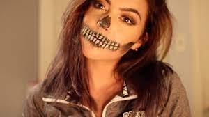 easy skull mouth makeup tutorial for
