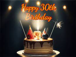 Happy 30th Birthday Cake Gif gambar png