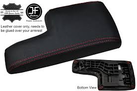 Red Stitching Armrest Lid Leather Cover