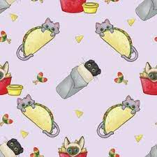 taco cat fabric wallpaper and home