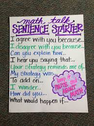 Math Talk Sentence Starters Picture Only Mathematical