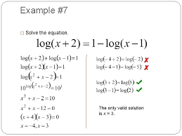 logarithmic equations objectives