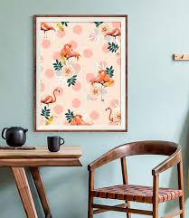 Flamingo Jazz Art Canvas Print Pastel