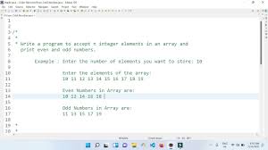 print even odd numbers in an array
