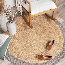 round rug natural jute braided handmade