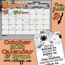 October 2015 Calendar Come And Get It Inkhappi