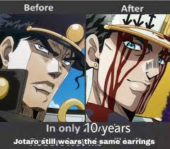 Despite the earrings, he became a greater man : r/ShitPostCrusaders