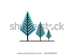 Flat Pine Tree Template Stock Vector Royalty Free 1097569964
