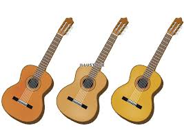 無料イラスト ３本のクラシックギター
