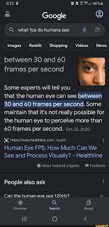 google 2 q what fps do humans see