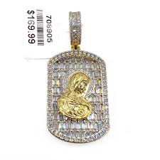 virgen maria pendant 14k gold finish