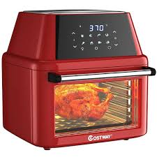 costway 19 qt red air fryer oven with