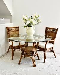 Vintage Rattan Dining Table 4 Chairs