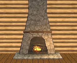The Sims 3 River Rock Fireplace