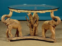 Primitive Carved Indian Elephant Coffee
