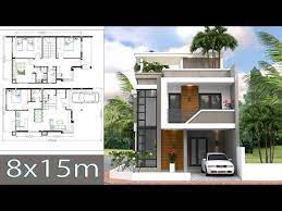 Ground floor and 93 sq.m. Small Home Design Plan 6x11m With 3 Bedrooms This Villa Is Modeling By Sam Architect With Two Story House Design Small Modern House Plans Simple House Design