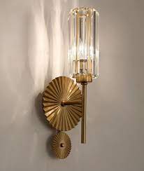 Art Deco Brass Style K9 Crystal Wall Light