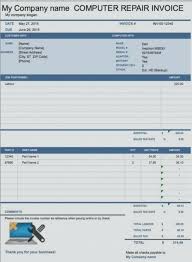 Consultant Invoice Template Excel Computer Invoice Template