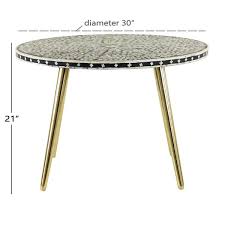 Gold Round Metal Eclectic Coffee Table