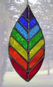 Rainbow Leaf Stained Glass Stained