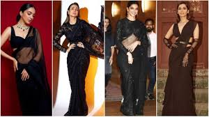 black saree trend from deepika to