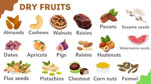 50 dry fruits names in english with